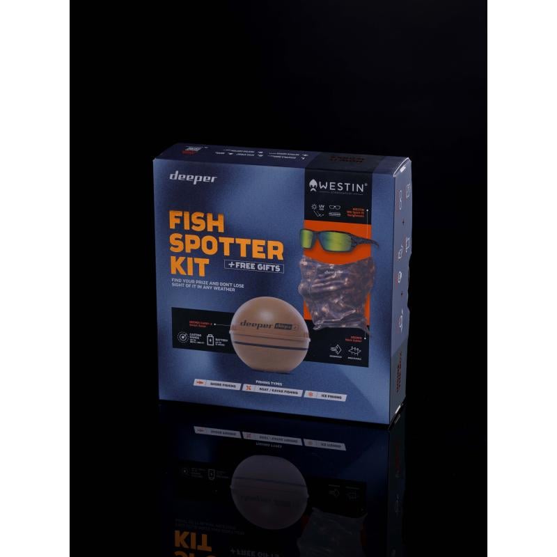 DEEPER Bundle FISH SPOTTER KIT LIMITED EDITION (Chirp+ 2, Westin W6 Sunglasses, Neck Gaiter)