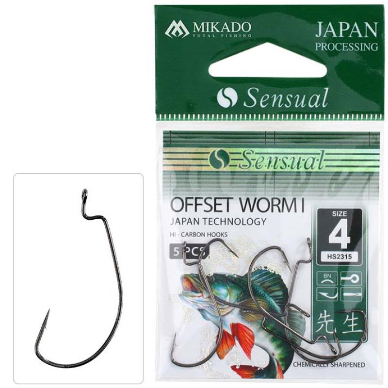 Mikado Hooks - Sensual - Offset Worm I No. 5/0 Bn - 5 pcs.