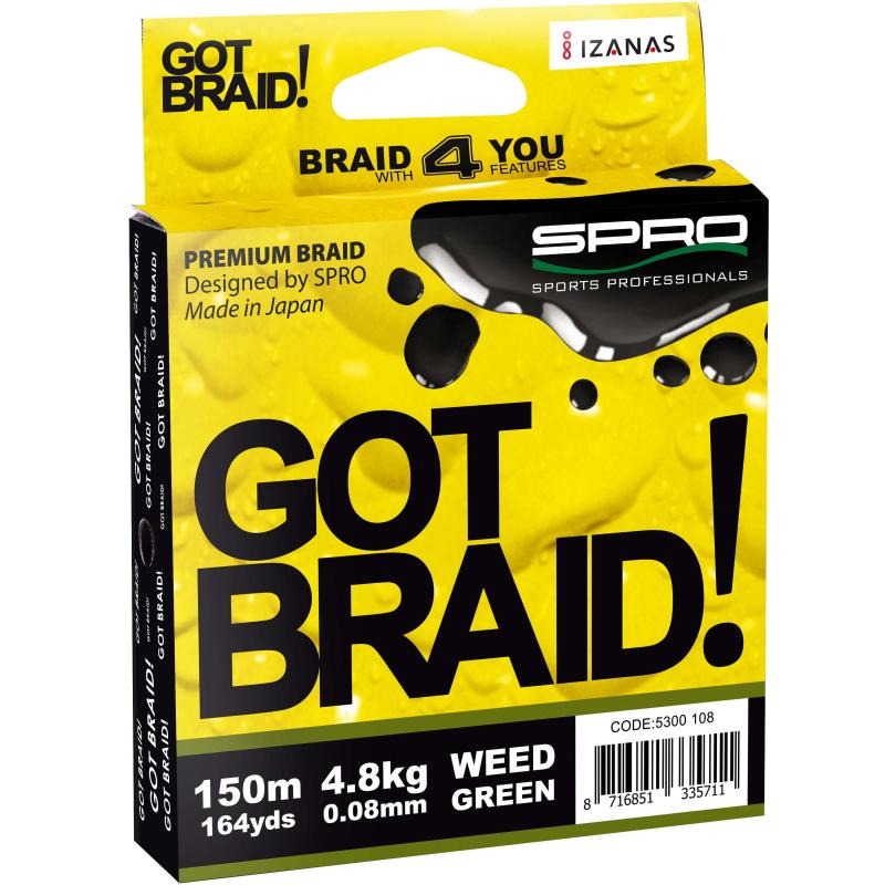 Spiderwire Dura 4 Braid 300m 0.17mm/15.0kg-33lb Yellow