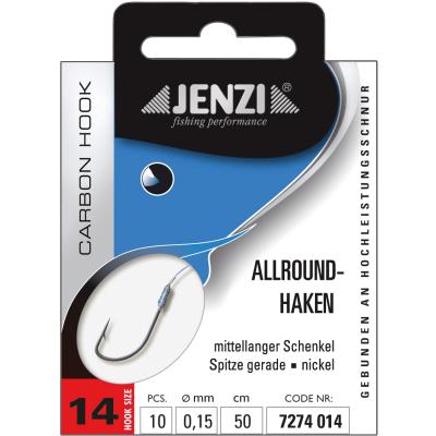 JENZI Allroundhaken Gebunden Farbe Nickel Gr.14 0,15mm 50cm