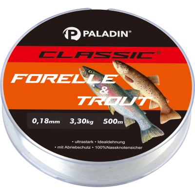 Paladin Classic Zielfischschnur Forelle 0,18mm 3,3kg 500m transparent