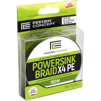 Feeder Concept braided line POWERSINK Dark Brown 150m 0,11